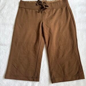y2k brown gauchos with tie waist